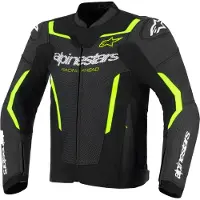 Alpinestars GP Force V2 Airflow, leren jas geperforeerd ,Zwart/Neon-Geel/Wit ,54