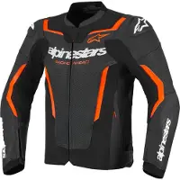 Alpinestars GP Force V2 Airflow, leren jas geperforeerd ,Zwart/Neon-Rood/Wit ,58