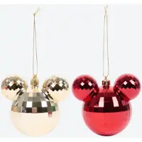 Disney Kerstballen – Set van 4 – Polymeer Kunststof Ornamenten Ø 7,5 cm – Figuren