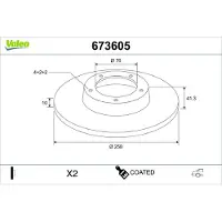 Valeo 673605 Remschijf