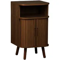 Sweeek Scandinavisch nachtkastje houtdecor 2 schuifdeuren Walnoot