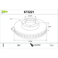 Valeo 673221 Remschijf