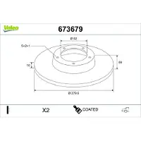 Valeo 673679 Remschijf