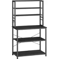 Vasagle Staande keukenplank met 6 planken en 6 haken, Antracietgrijs + inktzwart