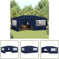 The Living Store De Living Store Profi-Partytent met zijwanden, 4x6 meter, blauw, 90 g/m²
