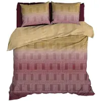 Satin d'or Albenga Dekbedovertrek - Extra breed - 260x200/240 cm - Bordo/Gold