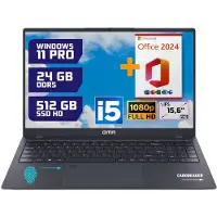 GMR - 15.6 Inch Full HD Laptop - Intel Core i5 - 24GB DDR5 RAM - 512GB SSD - Office 2024 - Windows 11 Pro voor Thuis, Office en Studie notebook