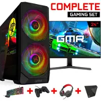 GMR Game Computer SET geschikt voor Minecraft / Ryzen 5 - RTX 3050 - 16GB - 500GB SSD / Inclusief 24" Gaming Monitor, Muis & Toetsenbord, Headset & Muismat