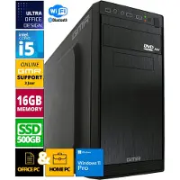 GMR Intel Compleet Desktop PC | Intel Core i5 | 16 GB RAM | 512 GB SSD | DVD+RW | Windows 11 Pro | Business Office Multimedia Computer