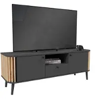 Furnilux Pure tv-meubel 2 deuren, 1 lade, 1 plank grijs, eik decor