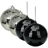 Othmar decorations Grote discobal kerstballen - 2x stuks - zilver - 10 cm - kunststof