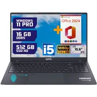 GMR - 15.6 Inch Full HD Laptop - Intel Core i5 - 16GB DDR5 RAM - 512GB SSD - Office 2024 - Windows 11 Pro voor Thuis, Office en Studie notebook