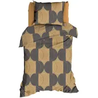 Romanette Dekbedovertrek Swing Camel / Grijs Katoen-140 x 200 / 220 cm | 1-Persoons