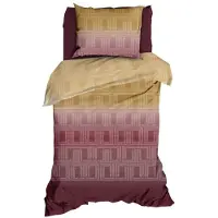 Satin d'or Albenga Dekbedovertrek - Eenpersoons - 140x200/220 cm - Bordo/Gold