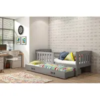 BMS - Kinderbed - 80x160 - Graphiet - Met Uittreklaar Lade
