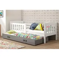 BMS - KUBUŚ - 90x190 Extensible Jeugdbed met Lade - Wit/Graphiet