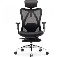 Sihoo M18 Ergonomische Bureaustoel - Met voetsteun-Voetensteun - Verstelbare Hoofdsteunen - Mesh Stoel - Zwart