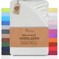 NatureMark Microvezel hoeslaken in vele maten en kleuren, 140x200cm naturel wit