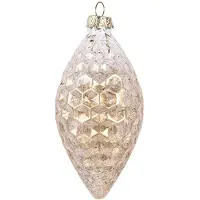 Clayre & Eef Kerstbal Overig Ø 6x12 cm Goudkleurig Glas Kerstballen