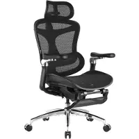 Sihoo DORO C300 PRO JT Ergonomische Bureaustoel - Met voetsteun - Mesh met Hoge Rugleuning - 6D-armleuningen - Zwart