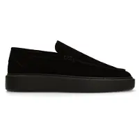 Manfield Zwarte suède loafers | Maat 43