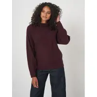 REPEAT cashmere Ruimvallende coltrui van biologische kasjmier - Maat 38 - Merlot - Dames -