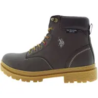 U.S. POLO ASSN. Veterboots donkerbruin / rood / wit