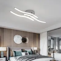 Dnntunk Woonkamer Lamp - Golvend Drie Hoofd Moderne LED-Plafondlamp - 18W - voor Binnen - Woonkamerlamp - Woonkamer Lamp Plafond - Plafondverlichting voor Woonkamer, Slaapkamer, Keuken