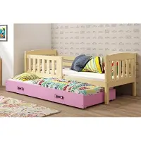 BMS KUBUŚ - Extendable Youth Bed - 90x200 met Matras en Lade - Pine/Pink