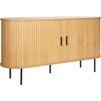 Oviala - Dressoir met 2 deuren in melamine en staal 140 cm beige - Marius