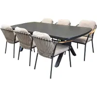 AVH-Collectie Nova Vespera dining tuinset 220x100xH74 cm antraciet