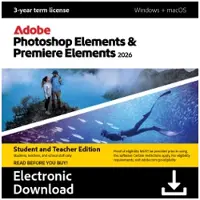 Adobe Photoshop & Premiere Elements 2026 - Foto's & Video's Bewerken - Student/Leraar - 3 Jaar Licentie - AI - Windows/Mac - Download