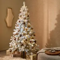 Nova Belle Verlichte besneeuwde kerstboom Nordic Pine (h230xd129 cm)