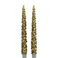 Anna's Collection Led dinerkaars 27 cm | Goud | 3D vlam | 2 stuks