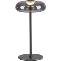 Schöner Wohnen LED-tafellamp Posh, dimbaar, alu / grijs / zink, Woon-/ Eetkamer, Glas, Modern, LED tafellamp