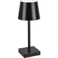Plush LED Tafellamp - Draadloos en Dimbaar - Moderne Touch Lamp - Tafellamp buiten - Bureaulamp Woonkamer - Nachtlamp Slaapkamer- Camping Lamp – Leeslamp- Zwart - Op Batterijen