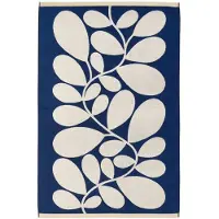 Orla kiely Sycamore Stripe Dusk jacquard badlaken - donkerblauw - 100x150 cm