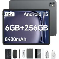 Blackview Tablet - LINK 8 Tablet - 18GB RAM - 256GB ROM - 1080P Full HD Video - 12.7 inch - MediaTek Hallo G100 - 8400mAh - Android 15 - Octa Core - Zwart