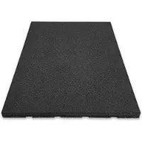 Floordirekt Universele Beschermmat Play Protect - Valbeschermingsmat - 50 x 50 x 4 cm - Zwart - Weerbestendige Vloerbeschermingsmat - Rubberen Mat - Antislip Oppervlak met Drainage