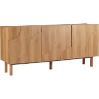 Oviala - 3-deurs melamine dressoir 160 cm houteffect - Thea