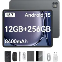 Blackview Tablet - LINK 8 Tablet - 24GB RAM - 256GB ROM - 1080P Full HD Video - 12.7 inch - MediaTek Hallo G100 - 8400mAh - Android 15 - Octa Core - Zwart