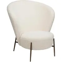 Ebuy24 Orbit Dan-Form fauteuil bouclé wit.
