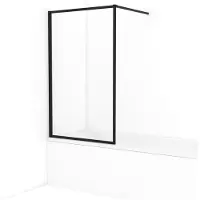 Maxaro Diamond Badwand 90cm Mat Zwart Helder Glas Omkaderd Veiligheidsglas | Badwand | Glazen Badwand | Badwand Badkamer