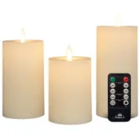 Annas collection LED Stompkaars Wit D 7,5 H 15 Cm 3 Stuks