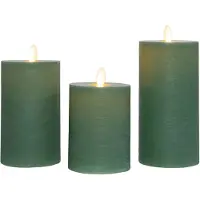 Annas collection LED Stompkaars Groen D 7,5 H 15 Cm 3 Stuks