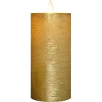 Annas collection Oplaadbare stompkaars 7,5 x 15 cm | Goud | Bewegende vlam