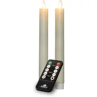 Anna's Collection Oplaadbare dinerkaars 23 cm | Ivoor | Bewegende vlam | 2 stuks