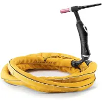 WELDAS laskabelhoes, lichtbruin split rundleer, 3,5 meter lengte en 37 mm diameter, ritssluiting