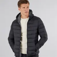 Crosshatch Heren Gewatteerd Puffer Jas Zwart