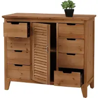 MCW Apothekerskast -O63, kast met opbergvakken en lades, vintage shabby look met luiken 80x91x40cm ~ Korps naturel